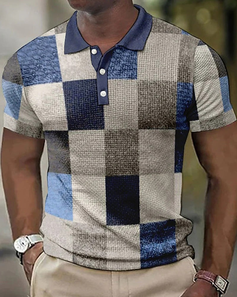 Men's Checkered Polo Shirt – Stylish Design for Ultimate Comfort