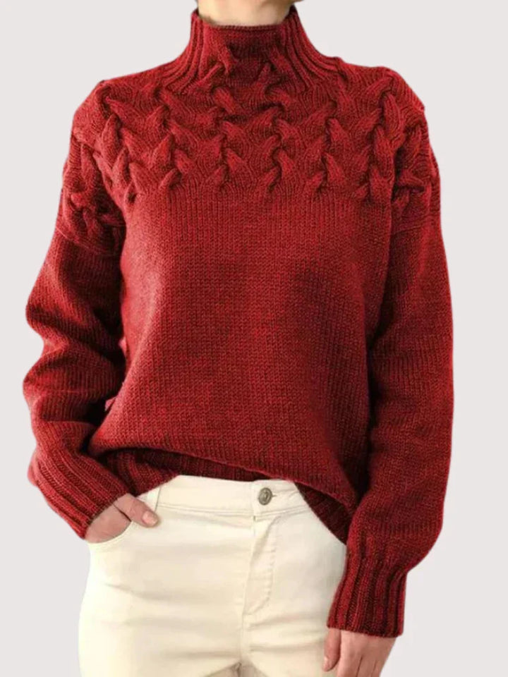 Women's Cable-Knit Turtleneck Sweater