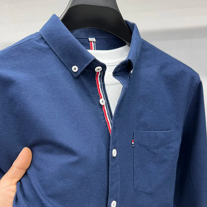 Men's Classic Oxford Shirt with Accent Stripes