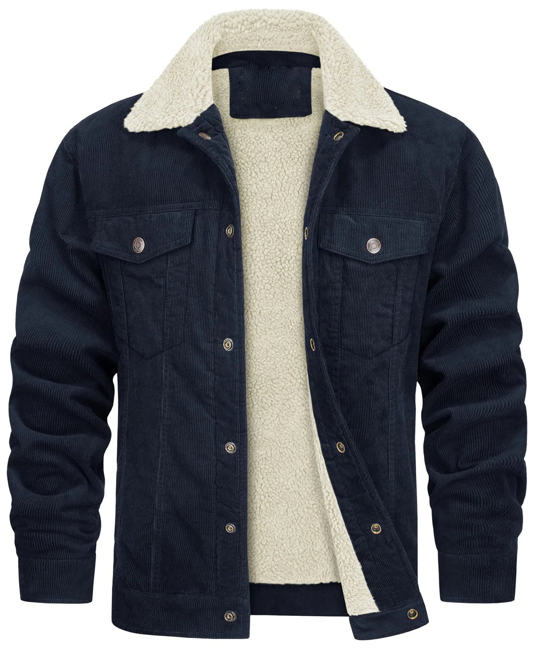 Men's Feeded Cord Jacket with Sherpa Collar for Ultimate Comfort
