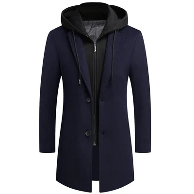 Men's Two-Layer Hooded Coat for Ultimate Warmth and Style