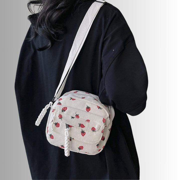 Women's Ribbed Corduroy Crossbody Bag for Casual Style
