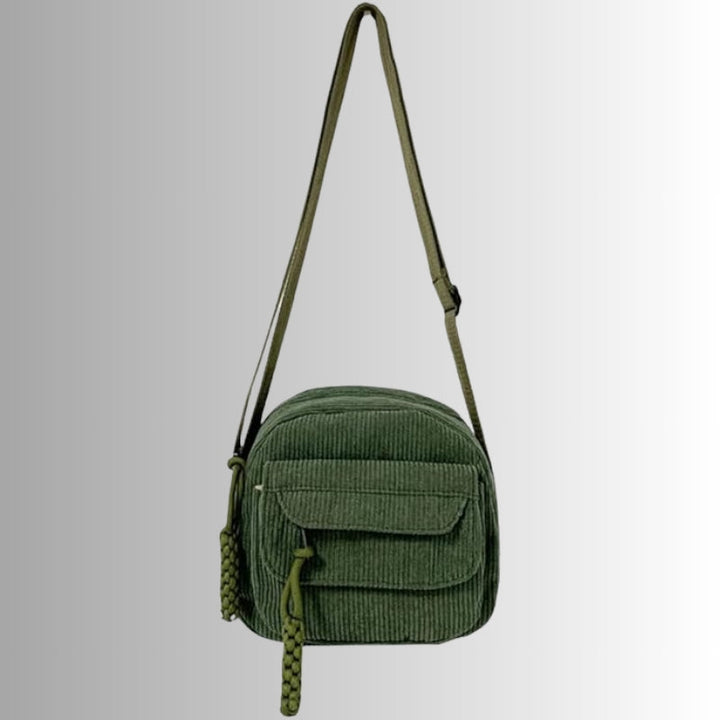 Women's Ribbed Corduroy Crossbody Bag for Casual Style
