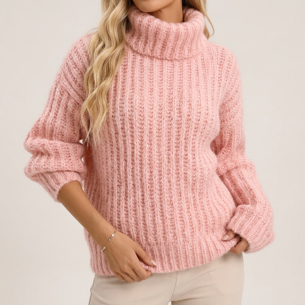 Women's Chunky Ribbed Turtleneck Sweater