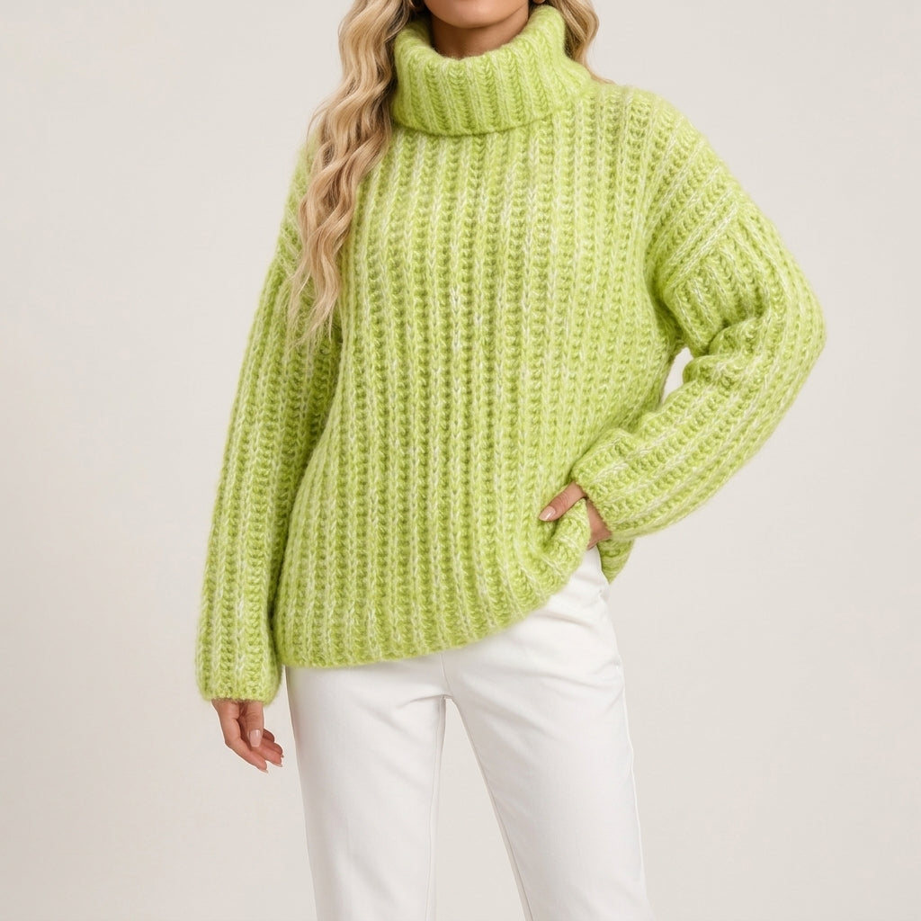 Women's Chunky Ribbed Turtleneck Sweater