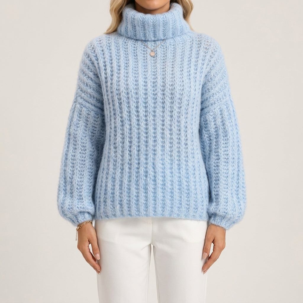 Women's Chunky Ribbed Turtleneck Sweater