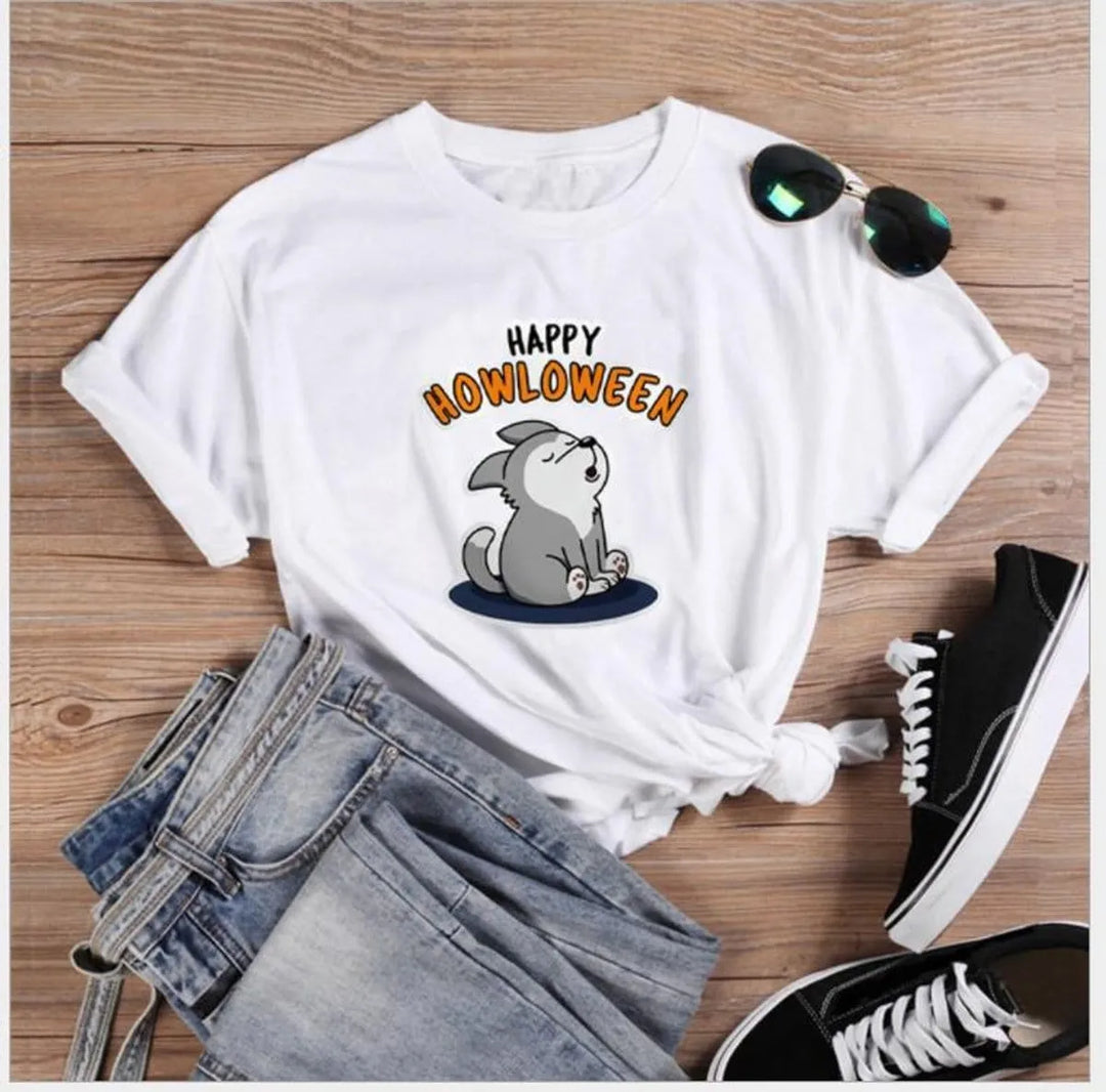 Women's Halloween T-Shirt — Happy Howloween Design