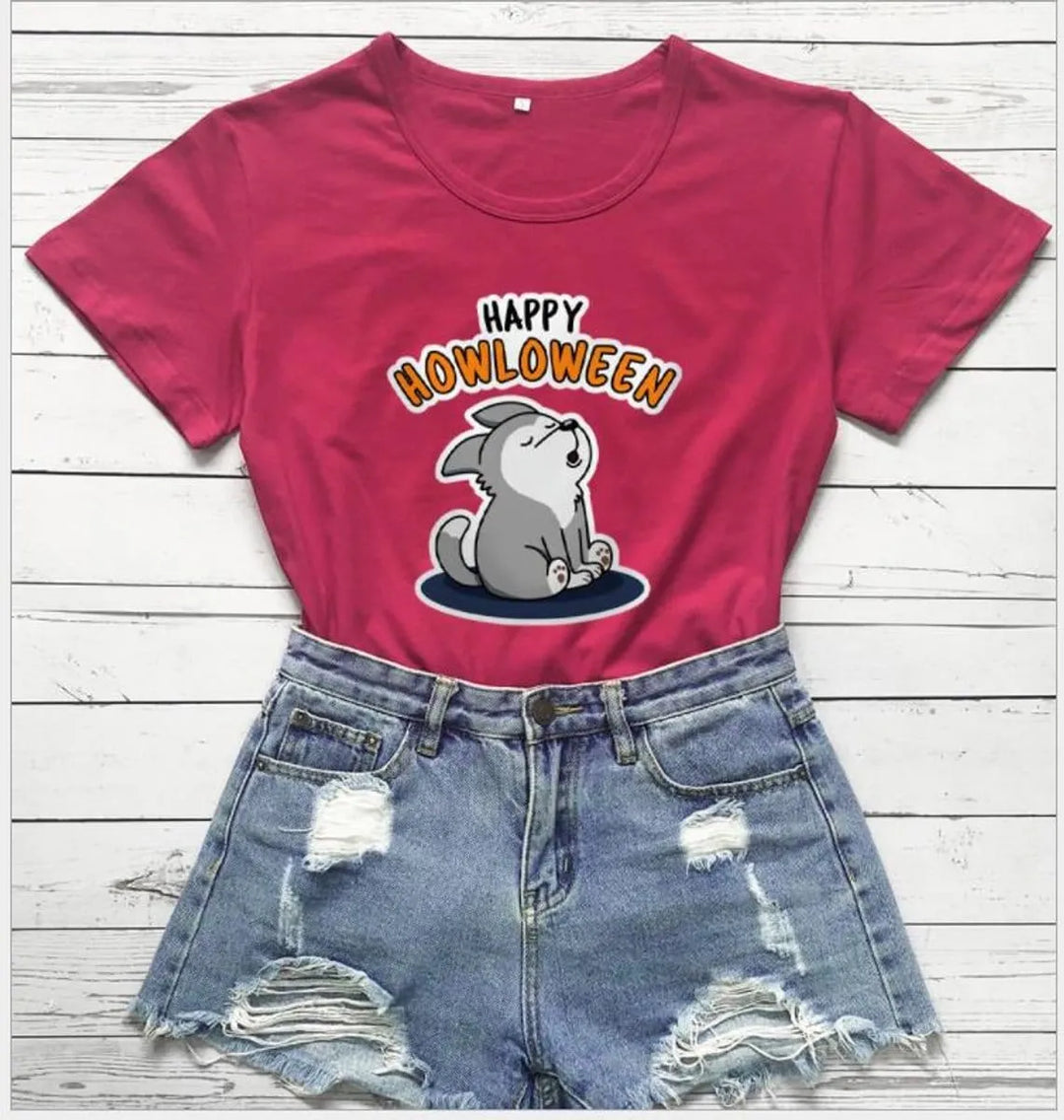 Women's Halloween T-Shirt — Happy Howloween Design