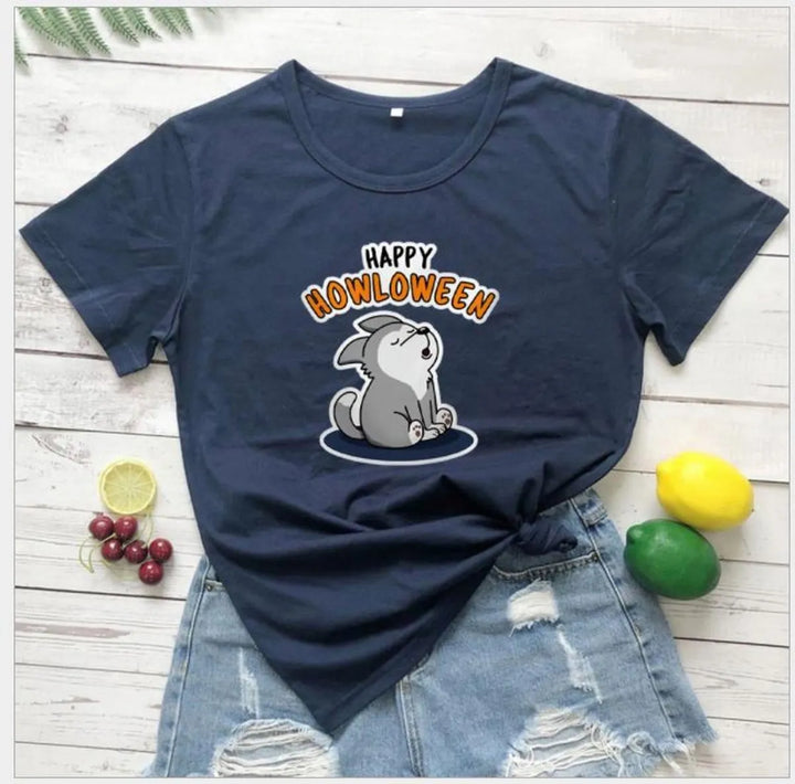Women's Halloween T-Shirt — Happy Howloween Design