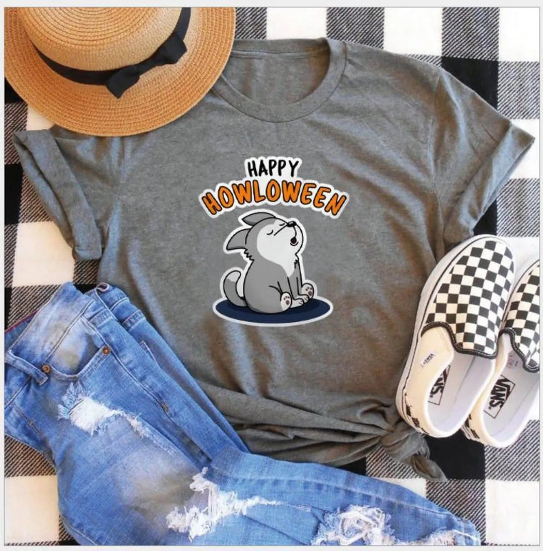 Women's Halloween T-Shirt — Happy Howloween Design