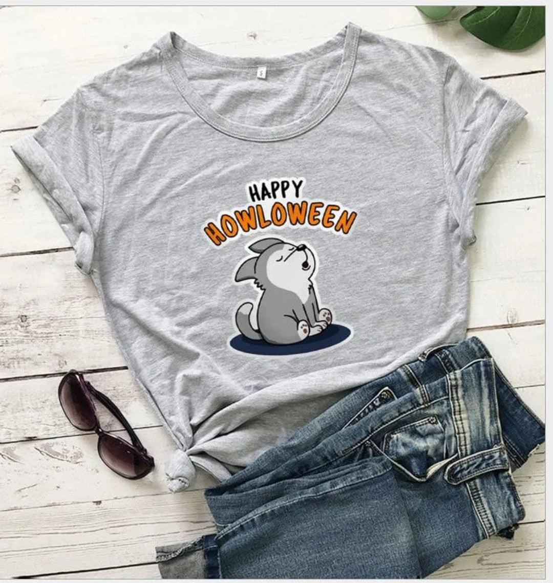 Women's Halloween T-Shirt — Happy Howloween Design