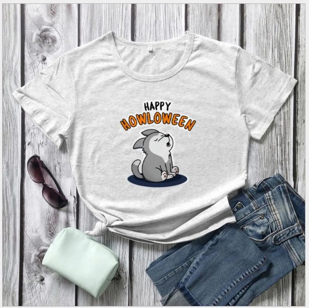 Women's Halloween T-Shirt — Happy Howloween Design