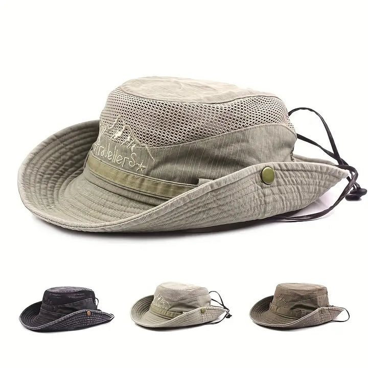 James | Men's Outdoor Sun Hat with Adjustable Straps and Wide Brim