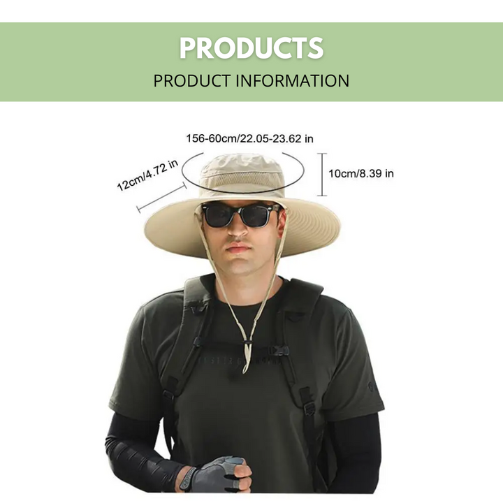 Outdoor Sun Hat with Integrated Solar Fan | Men's Sun Protection Hat
