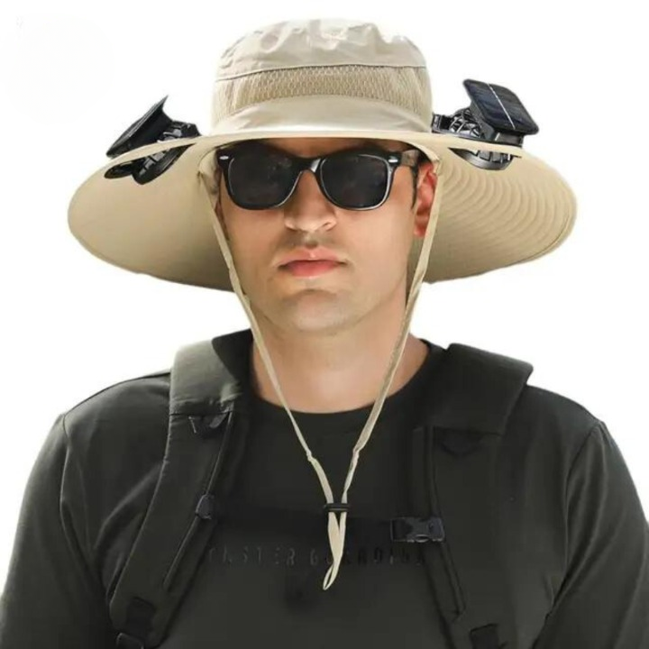 Outdoor Sun Hat with Integrated Solar Fan | Men's Sun Protection Hat