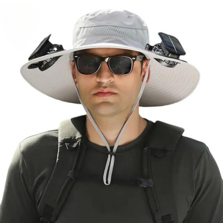 Outdoor Sun Hat with Integrated Solar Fan | Men's Sun Protection Hat
