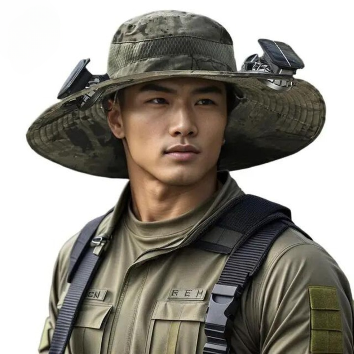Outdoor Sun Hat with Integrated Solar Fan | Men's Sun Protection Hat