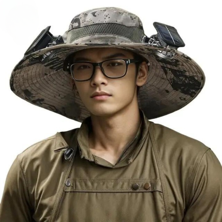 Outdoor Sun Hat with Integrated Solar Fan | Men's Sun Protection Hat