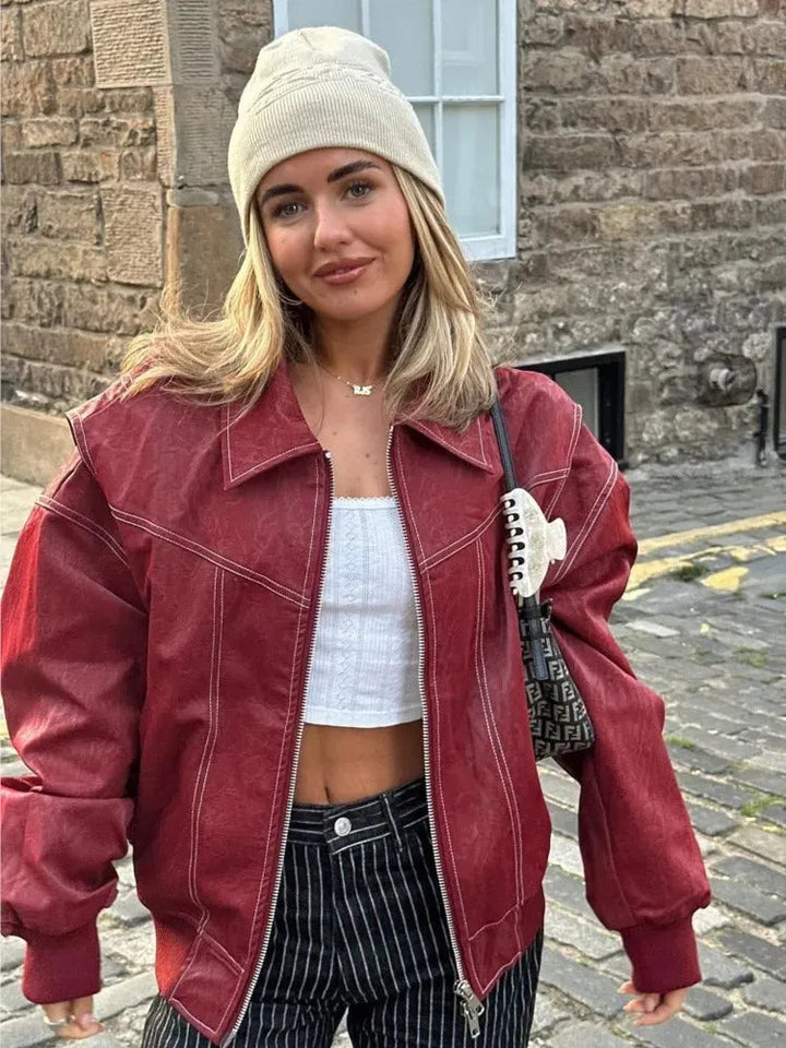 Noor | Women's Oversized Leather Jacket