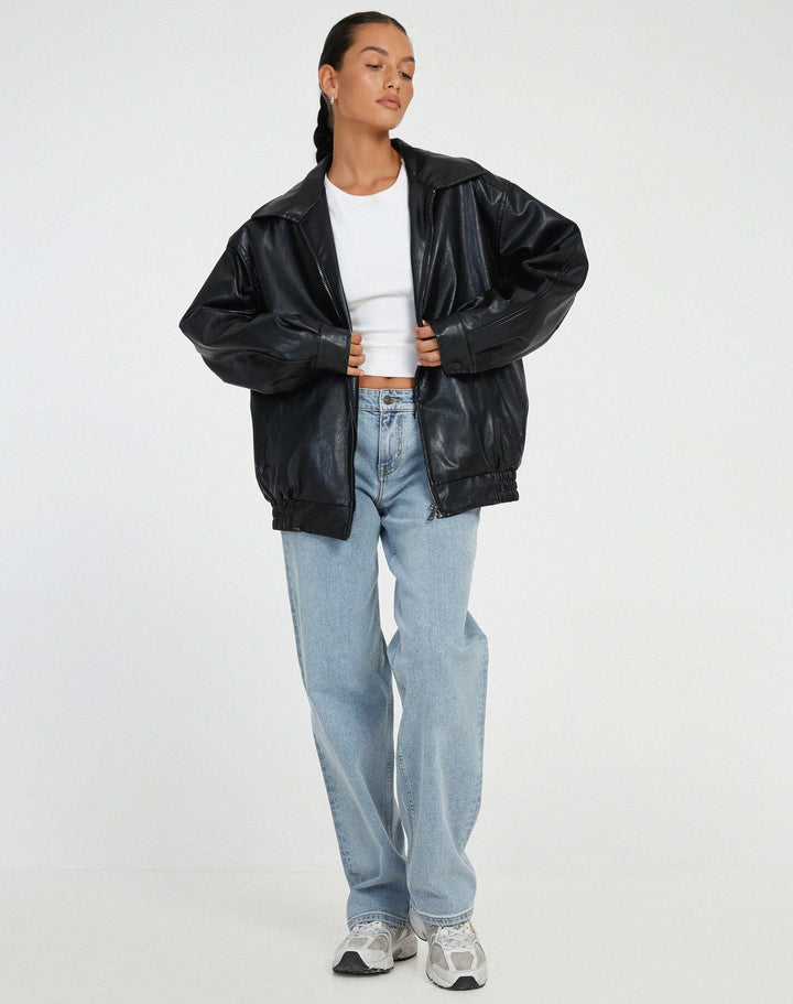 Yara | Women's Oversized Loose Leather Jacket