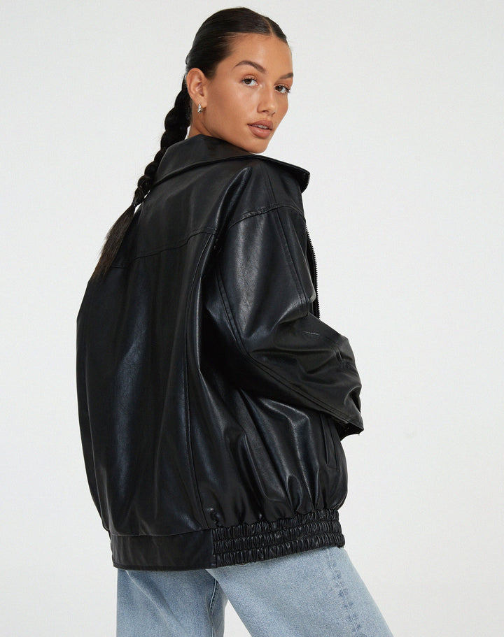 Yara | Women's Oversized Loose Leather Jacket