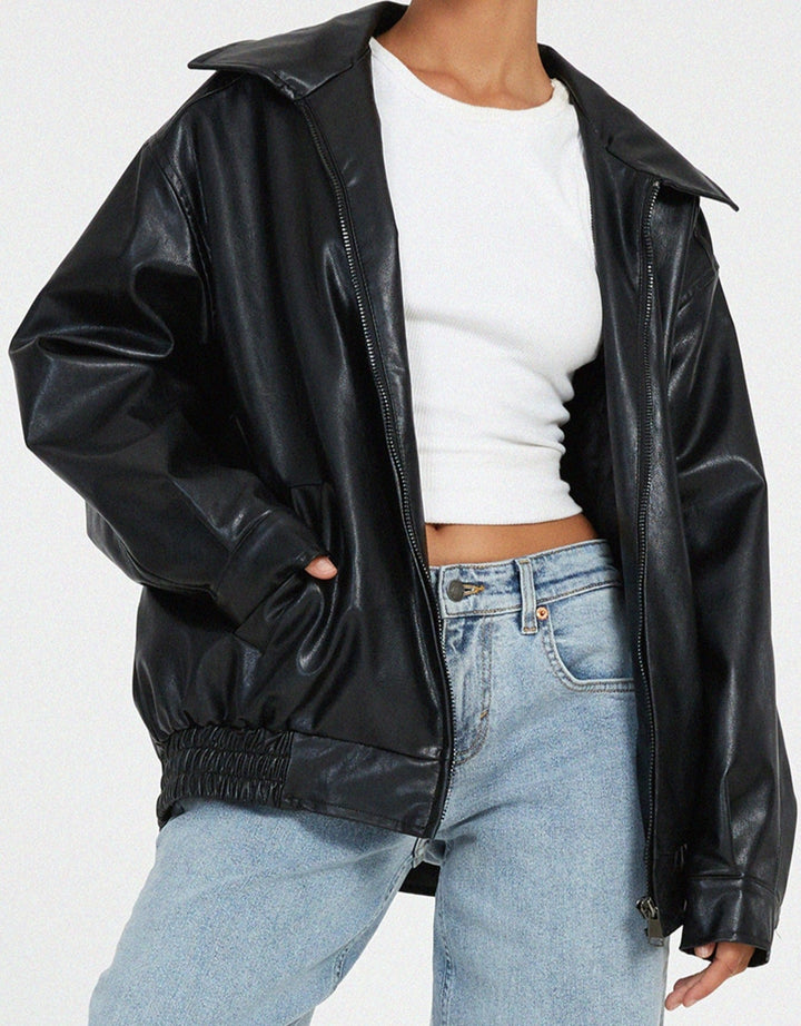 Yara | Women's Oversized Loose Leather Jacket