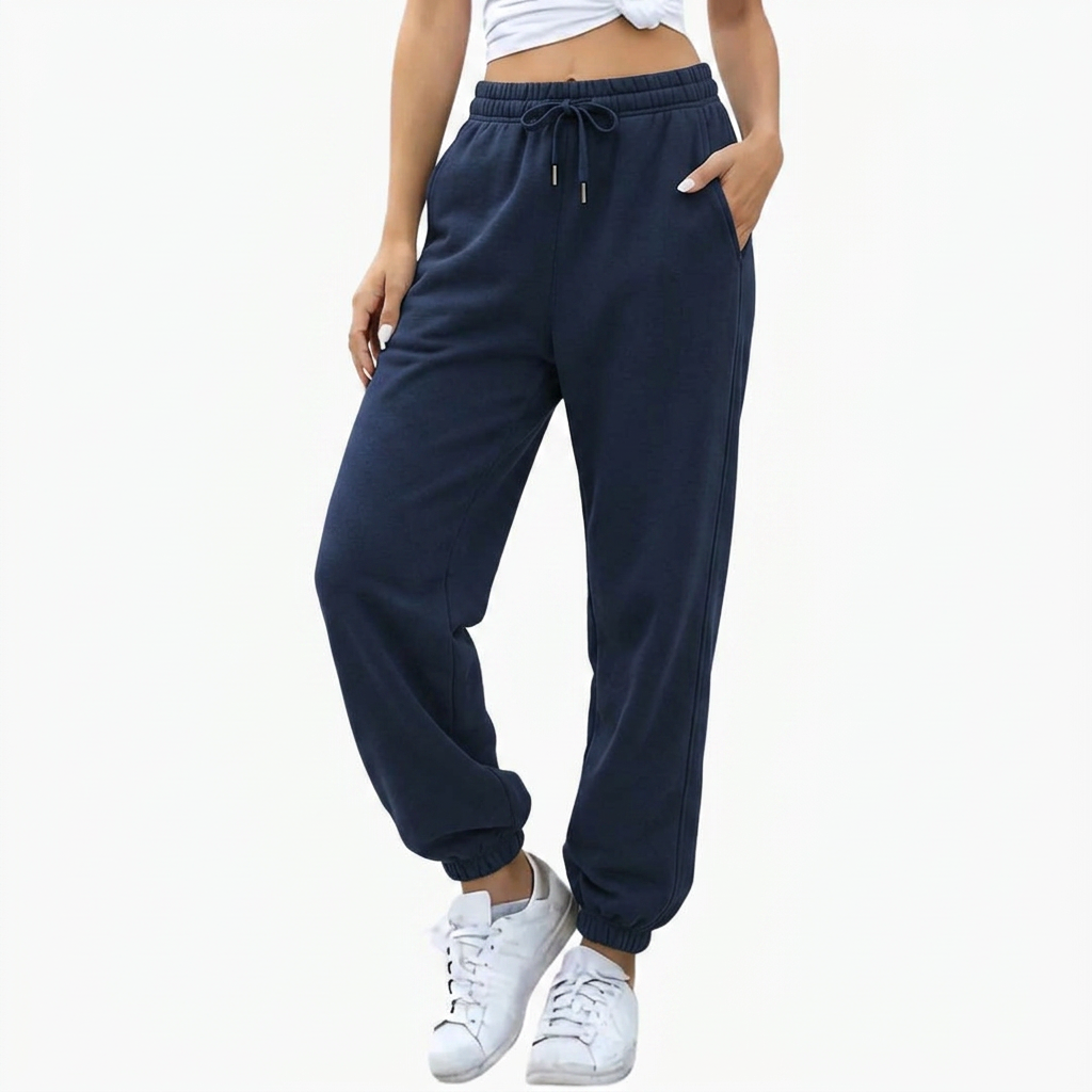 Women's Effortless Wide Leg Cuffed Pocket Lounge Pants