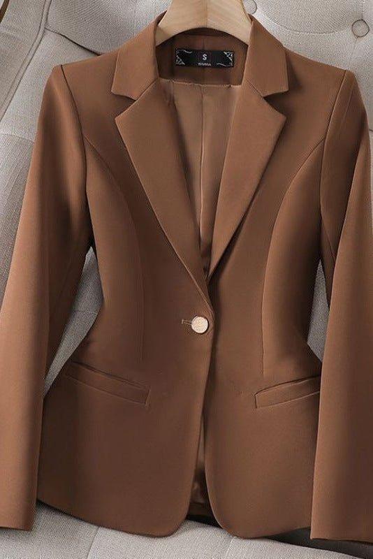 Women's Slim Fit Single Button Pocket Blazer for Work