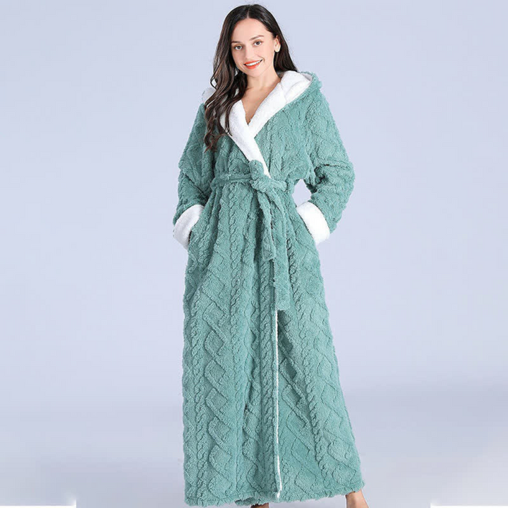 Women's Cozy Plush Hooded Robe