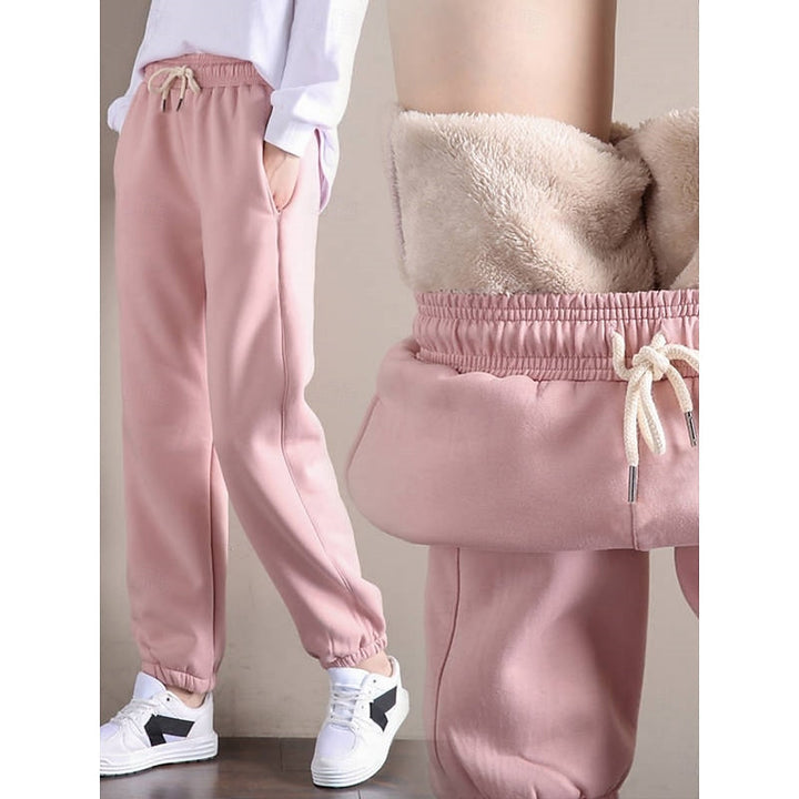 Women's High Waist Brushed Lined Fall Sweatpants