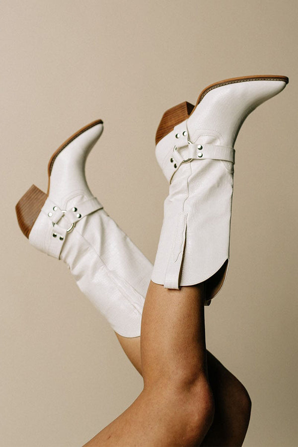Women's Cow Print Western Style Boots