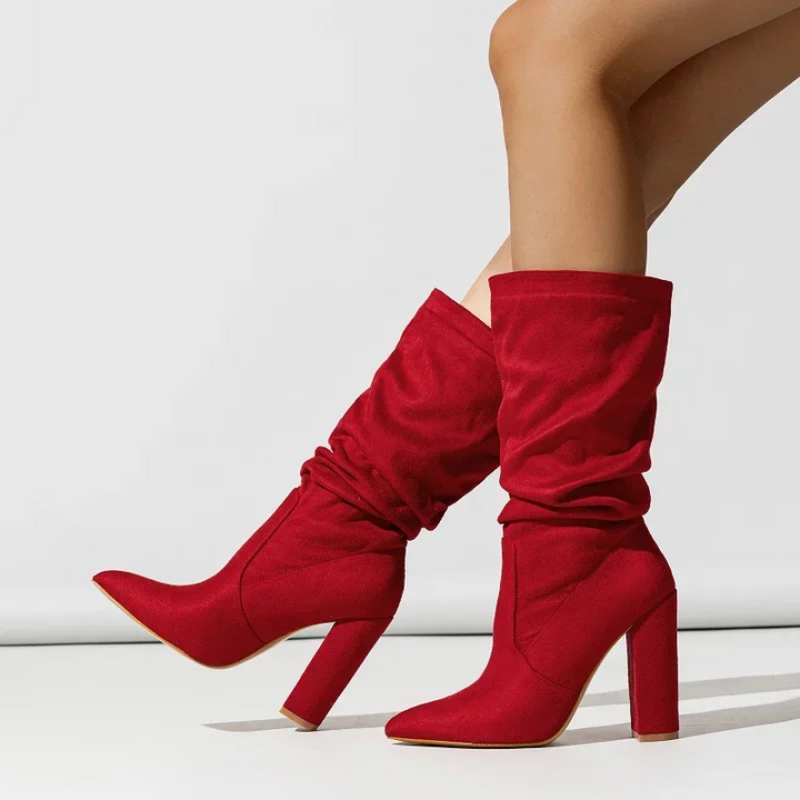 Women's Slouchy Block-Heel Ankle Boots