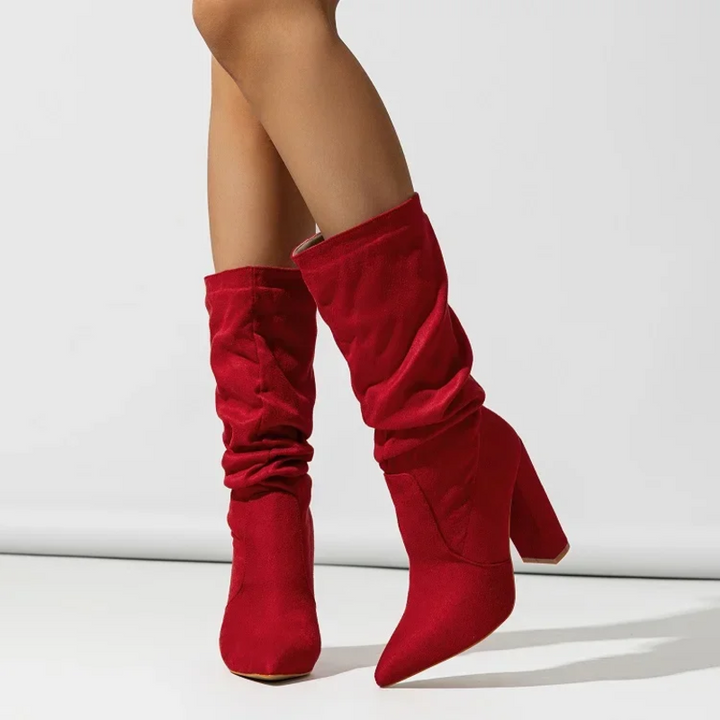Women's Slouchy Block-Heel Ankle Boots