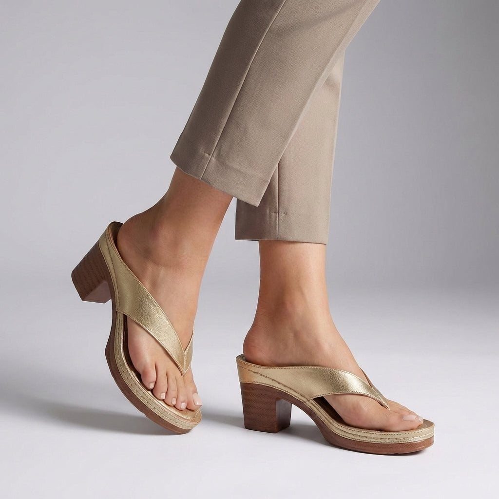 Quinn | Women's Block Heel Thong Sandals
