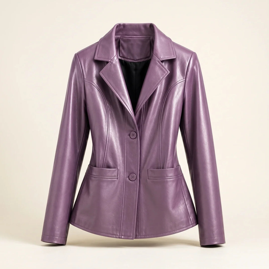 Women's Leather Peplum Blazer