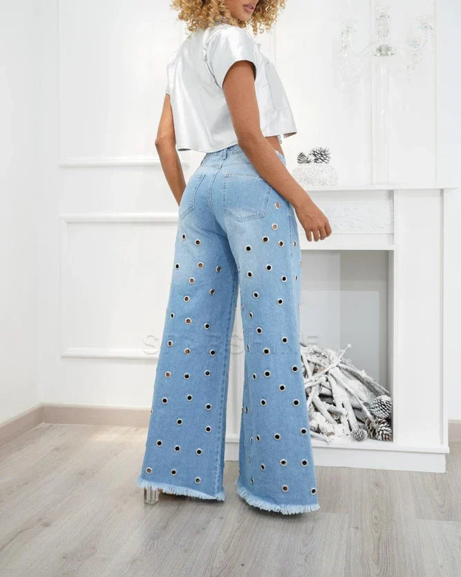 Leona | Women's Retro High-Rise Flared Jeans