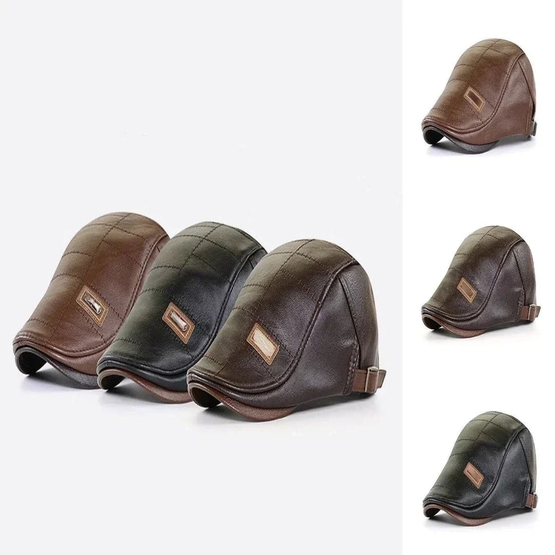Retro | Men's Leather Beret Hat