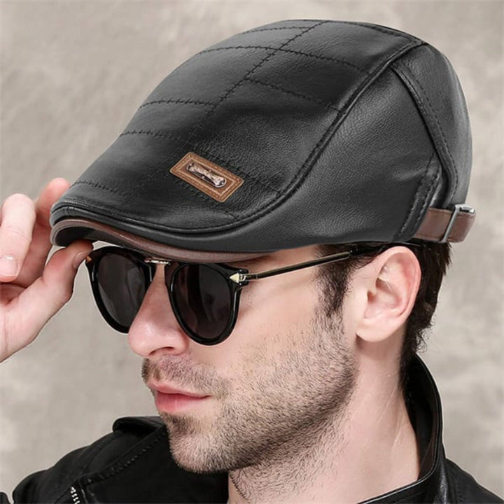 Retro | Men's Leather Beret Hat
