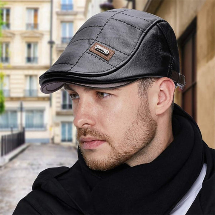 Retro | Men's Leather Beret Hat