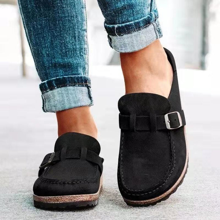 Women's Retro Suede Slip-On Sandals with Orthopedic Comfort