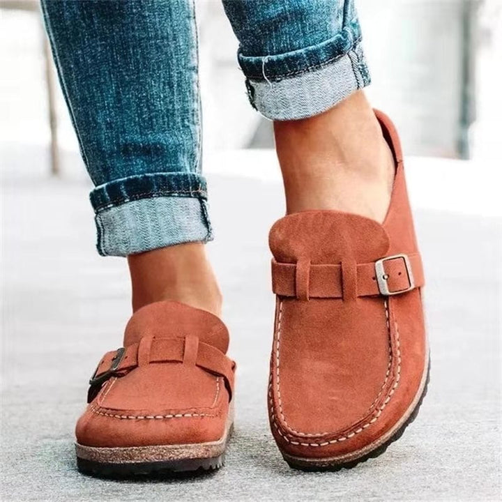 Women's Retro Suede Slip-On Sandals with Orthopedic Comfort