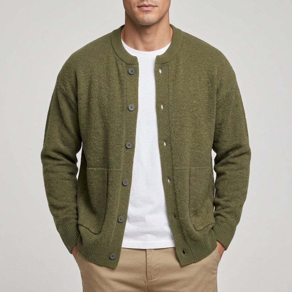 Men's Button-Front Knit Cardigan Sweater