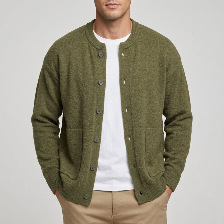 Men's Button-Front Knit Cardigan Sweater