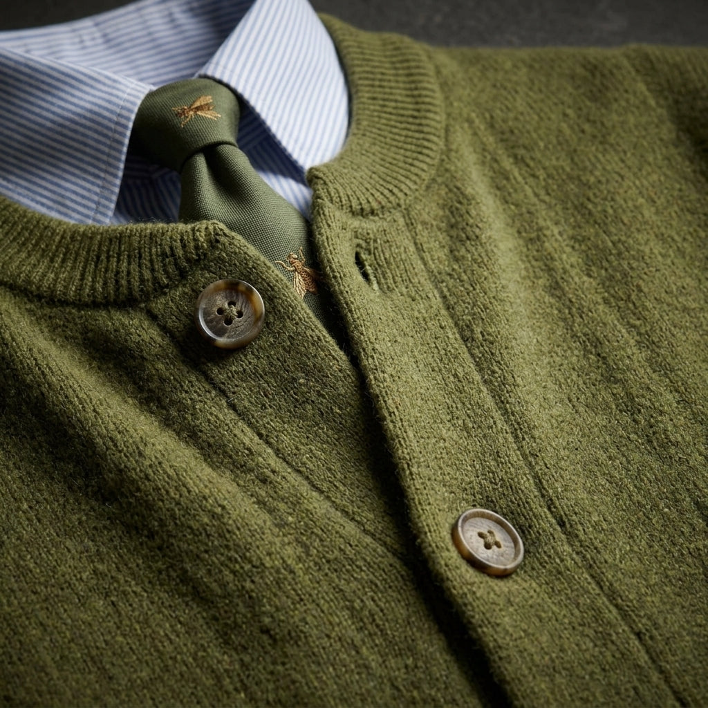 Men's Button-Front Knit Cardigan Sweater