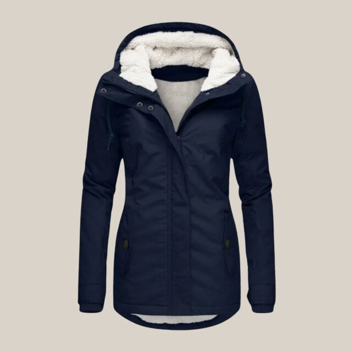 Women's Hooded Puffer Jacket with Cozy Sherpa Lining
