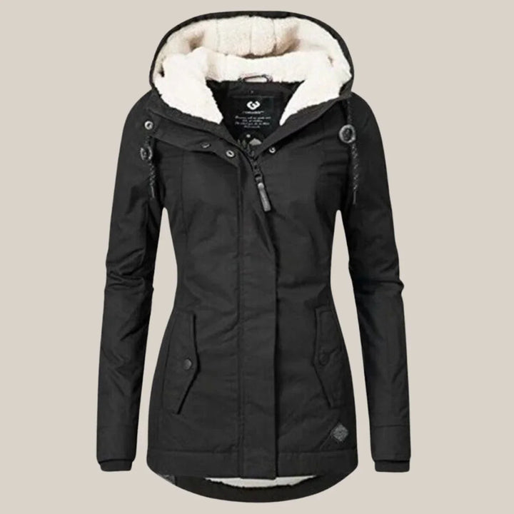 Women's Hooded Puffer Jacket with Cozy Sherpa Lining