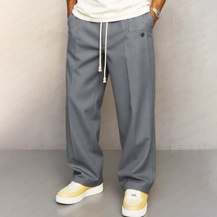 Men's Wide-Leg Drawstring Trousers
