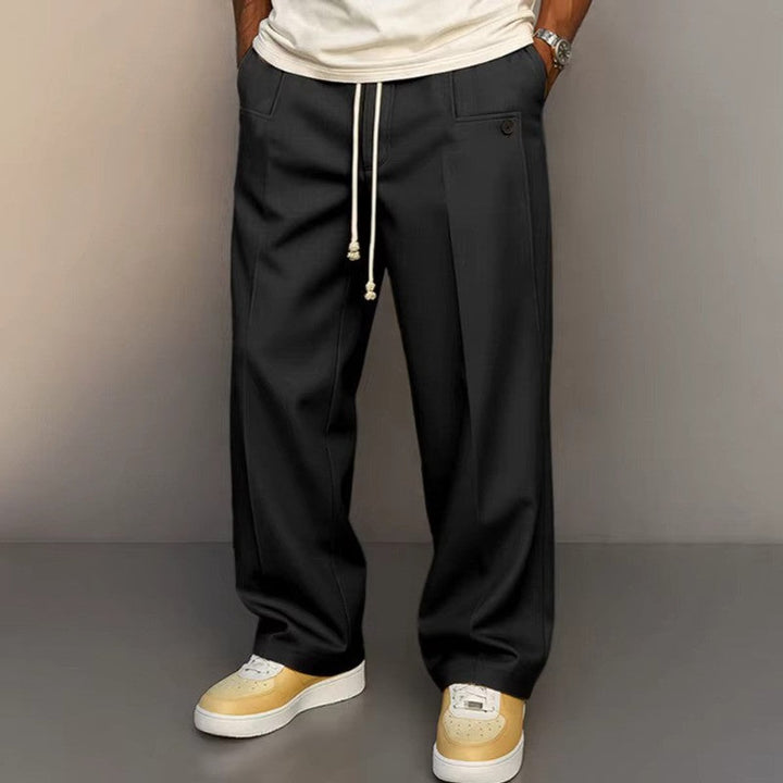 Men's Wide-Leg Drawstring Trousers
