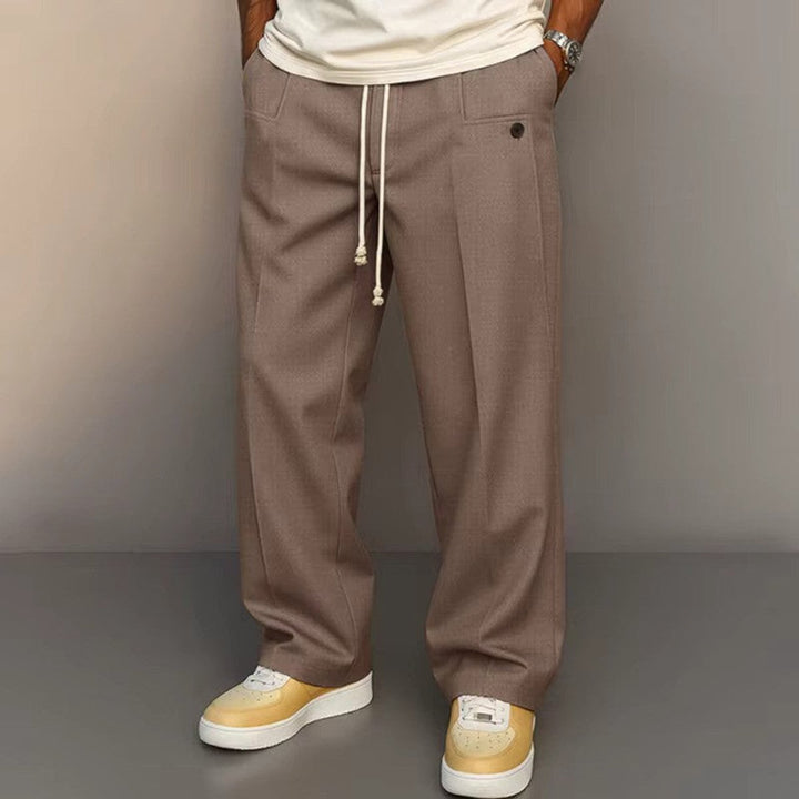 Men's Wide-Leg Drawstring Trousers
