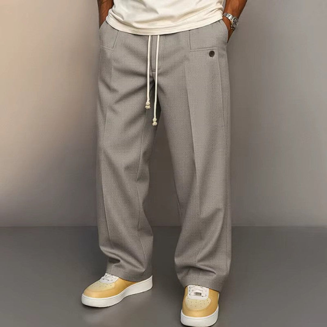 Men's Wide-Leg Drawstring Trousers